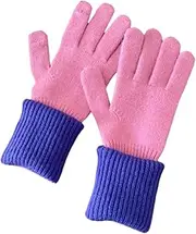 [JINZIJINYU] Ladies Knit Gloves Colorblock Touch Screen Windproof Thick Warm Cold Proof Wool Gloves For Women Winter