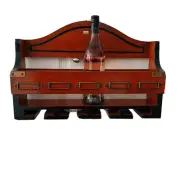 Wall Mounted Wine Rack -Wooden Bottle & Glass Holder with Hanging Stemware