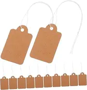 DOITOOL 200pcs Writable Paper Hang Tags with String Versatile Jewelry Clothing Display Labels for Retail Marking Double Sided for Present Tags and Personalization