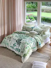 LINEN HOUSE LILLY QUILT COVER SET - VANILLA