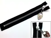 Zip, Zipper, Padlock Puller, Closed End, Metal, YKK, Black