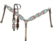 Showman SERAPE Southwest BLING One Ear Headstall & Breastcollar Set