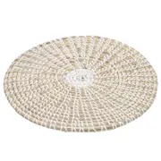 Ladelle Seagrass Woven Round Table Placemat White 35x35x1cm Kitchenware