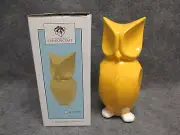 NEW IN BOX Gifts By FashionCraft Modern Yellow Owl Bank Home Decor 8" Tall