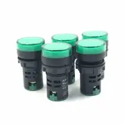 5pcs Green 110V LED Indicator Pilot Signal Light Lamp 22mm [M3]