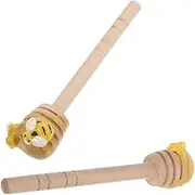 WATIIFUFU 2pcs Mini Wooden Honey Dippers Sticks for Syrup Jam Coffee and Wine Honey Stirrer for Enhanced Flavor and Easy Cleaning for Weddings and Parties