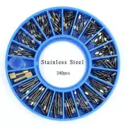 5 Packs Dental Stainless Steel Assorted Conical Screw Post Kits Root Canal Pins