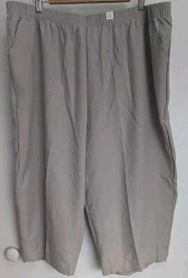 Millers Pants Women's Plus Size 22 Beige Cropped Wide Leg Elastic Waist Pockets