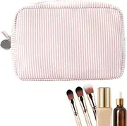 Large Open Cosmetic Bag Organizer - Travel Makeup Bag | Aesthetic Pouch Travel Case with Zipper for Gym Outdoor Beach School Camping