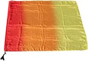 Winged Sirenny 32" Flowy Spinning Silk Flag Poi, Church Praise Prophetic Worship Adoration Dance Banner, Dance Poi Streamer, Beginners Practice Play Silk (Fire)