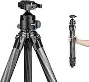 [Manbily] Carbon Fiber Tripod 62.2in for Shooting & Camera with Picatinny to Arca Swiss Adapter 360° Ball Head Set for Hunting (WZ-324PA)