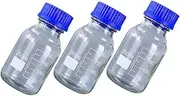 JECOMPRIS 3pcs Sampling Bottle Carafe with Lids Rack Thermal Square Water Bottle Leak Lab Reagent Bottle Bottling Chemical Bottle Shaker Straws Sample Containers Arm Warmers Filter Can Glass