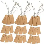 Operitacx 100Pcs Price Tags with Elastic String Cards for Jewelry Crafts and Clothing Price Marking Easy to Write Messages for Retail Shops and DIY Projects