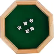 CoudarTitie Handcrafted Wooden Octagonal Game Board for Family Entertainment, Green