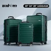 ZUNI 3PCS Luggage Suitcase Trolley Set Travel TSA Lock Storage Hard Case Green