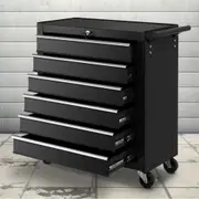 Giantz Tool Chest Cabinet Trolley 6 Drawers Storage Toolbox Black