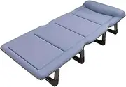 Portable Folding Camping Cot w/Mattress & Pillow 4 Position Adjustable Adult Sleeping Bed Outdoor Single Camp Bed Reclining Chaise for Home Office Travel Beach Pool