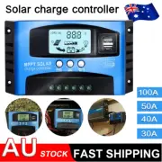 30~100A 12V/24V MPPT Solar Panel Regulator Charge Controller Auto LCD Dual USB