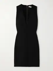 [Max Mara] Max Mara - Belford Grain De Poudre Wool-blend Mini Dress - Black - UK 14 UK 14 Black