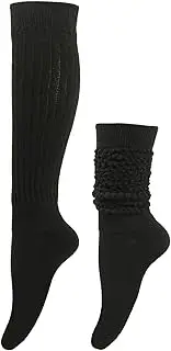 [AZIDWERYQ] Slouchy Socks for Women 20.5'' Thigh High Scrunch Socks Women with Thick Sole Washable Push-Down Slouch with Elastic Band for Gym, Workouts, Exercises, Dance