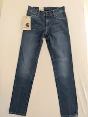 Carhartt Jeans Mens W28 X L32 Blue Ziggy Pants Slim Fit Drop Washed Brand New!