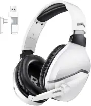 Wireless Gaming Headset with Noise Canceling Microphone for PS5, PC, PS4, 2.4G/B