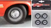 Wheel and Tire Set of 4 from 1970 Nova Dog Dish 1/18 by GMP