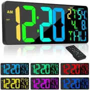 [Oversized] 18" Digital Wall Clock Large Display, 11 RGB Color Changing Large...