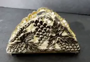Vintage Godinger Silver Plated Footed Embossed Grape Vine Napkin /Letter Holder