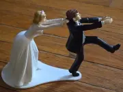 Bride and Groom Wedding Cake Topper Whimsical Novelty Decoration