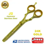 5.5" BARBER SALON HAIRCUTTING THINNING TEXTURIZING SHEARS/SCISSORS GOLD