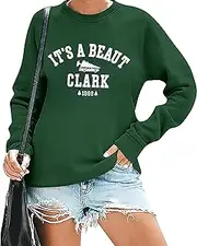 [Huovud] It's a Beaut Clark Sweatshirt For Women Christmas Tree Farm Sweatshirts Funny Christmas Movie Pullover Tops