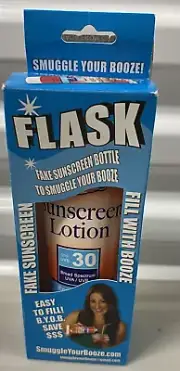Fake Empty Sunscreen Bottle Alcohol Flask Gag New Funny Gift Smuggle Your Booze