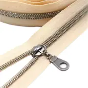 YaHoGa #5 Gunmetal Nylon Zippers 10 Yds (Beige)