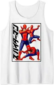 [Marvel] Spider-Man Action Pose Kanji Vintage Poster Tank Top