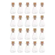 20pcs Mini Glass Bottles with Cork Flask Shape Wishing Bottle