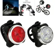 2x USB Rechargeable Bicycle Bike Lights Waterproof Front Rear Tail Light Lamp