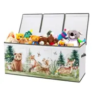 Large Toy Box Chest Organizer with Flip Lid for Kids, Collapsible Oxford Toy