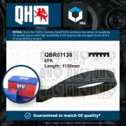 6 Rib Multi V Drive Belt fits TOYOTA ESTIMA TCR1, TCR11 2.4 93 to 99 2TZ-FZE QH