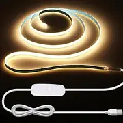 TuoYi 5V USB LED Lighting COB Short LED Strip Light White Flexible Under Cabinet Tape Light for Bedroom,Kitchen,Home DIY Lighting