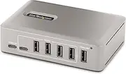 StarTech.com 10-Port USB-C Hub - 8x USB-A/2x USB-C - Self-Powered w/65W Power Supply - USB 3.1 10Gbps - Desktop/Laptop USB Hub w/USB-IF Certified 3ft Locking Cable, USB C Splitter (10G8A2CS-USB-C-HUB)