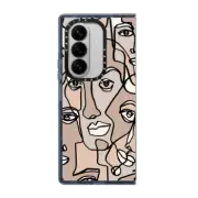 Galaxy Z Fold7 Impact Magnetic Case FACE MOSAIC SKETCH 4 DARK SKIN IPHONE, ABSTRACT MINIMAL PEOPLE MEN ILLUSTRATION COOL DAD By Ebi Emporium