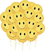 Smiley Balloons 12-inch Latex Party Balloons 50 Pack Yellow Emoji For Kids Party Birthday Party Decoration Supplies by SORICO