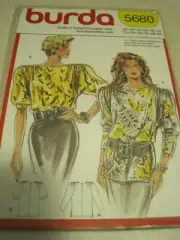BURDA LADIES TOP /w SLEEVES 5680 Sewing Pattern SEALED Vintage