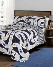 Lush Decor Fashions 2pc Car Tracks Twin Quilt Set