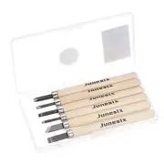 Flat Half-round Triangle Diagonal Blade Wood Craft Carving Knife 1 Set (6pcs)