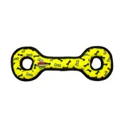 Tuffy Ultimate Tug O-War Interactive Play Dog Squeaker Toy Yellow Bones