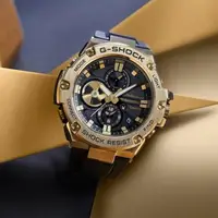 在飛比找森森購物網優惠-CASIO G-SHOCK 太陽能x藍牙連線 奢華黑金雙顯腕