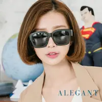 在飛比找momo購物網優惠-【ALEGANT】經典純黑色方框全罩偏光墨鏡/外掛式UV40