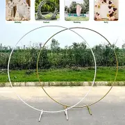 2M Round Hoop Balloon Arch Backdrop Flower Gold Display Stand Frame Wedding -AU